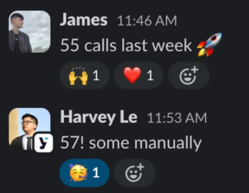 Harvey 55 calls last week